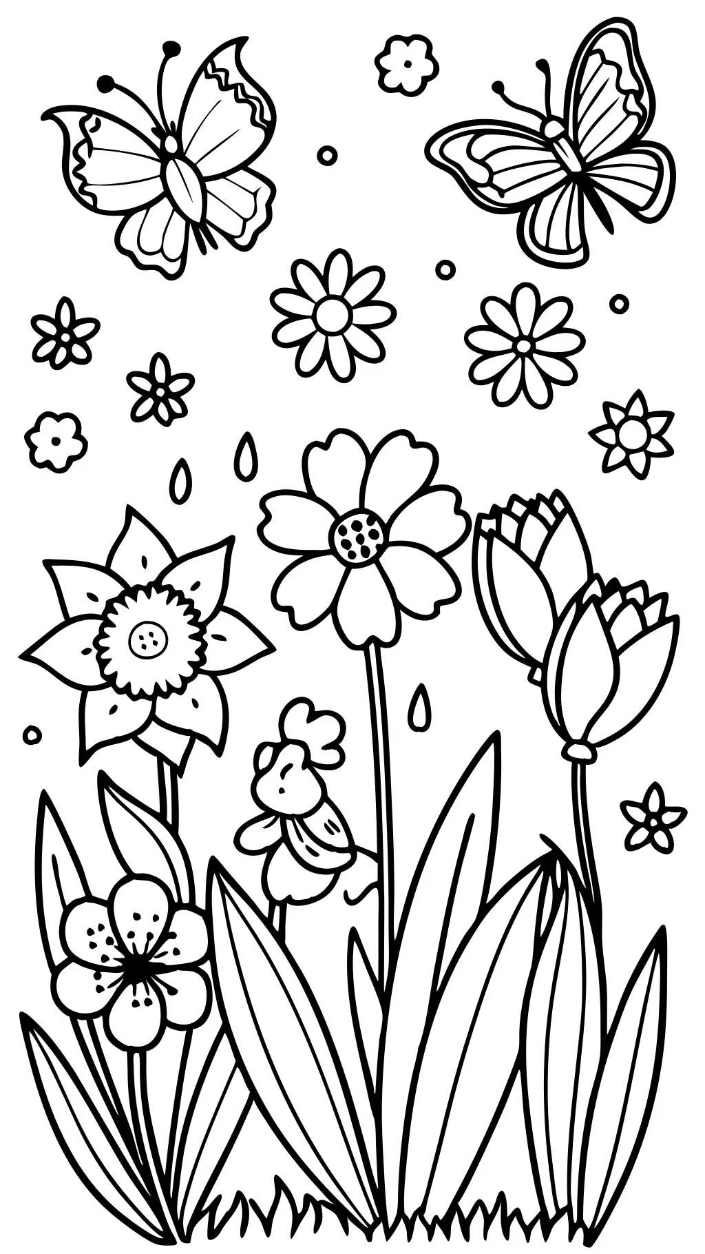 spring flower coloring pages